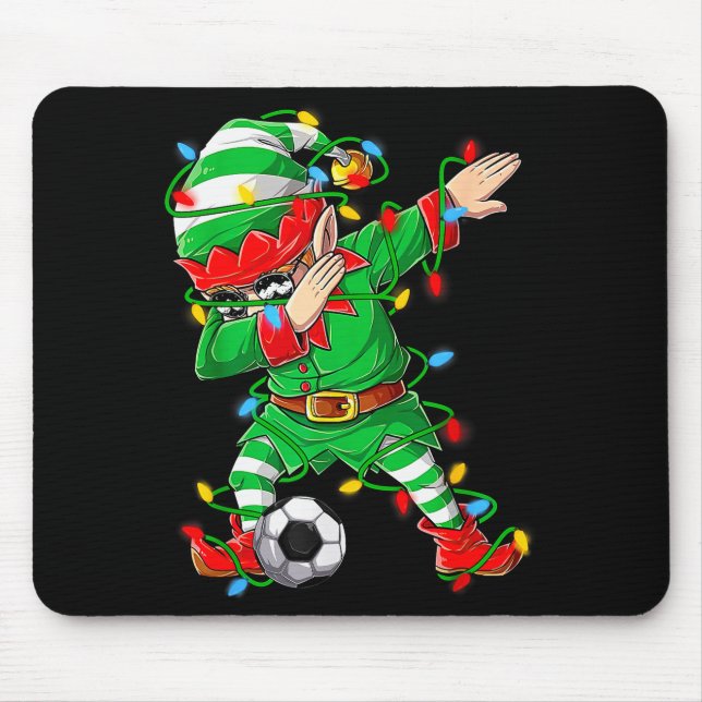 Alfombrilla De Ratón Elf Dabbing Soccer Player Christmas Dab Xmas  (Frente)