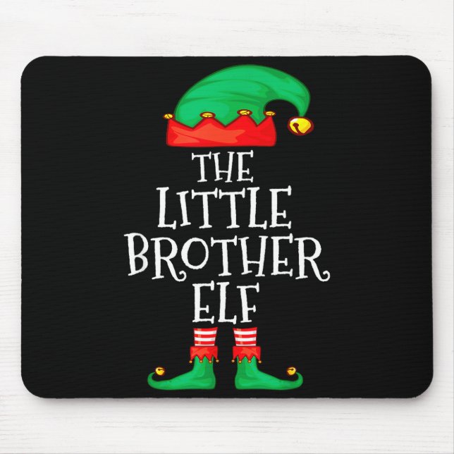 Alfombrilla De Ratón Elf Family Christmas Little Brother Elf Sweater Me (Frente)
