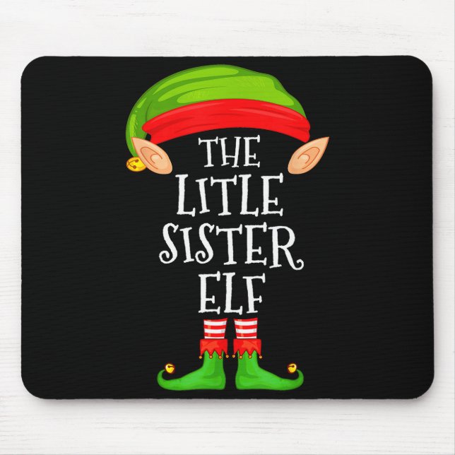Alfombrilla De Ratón Elf Family Christmas Little Sister Elf Sweater Mat (Frente)