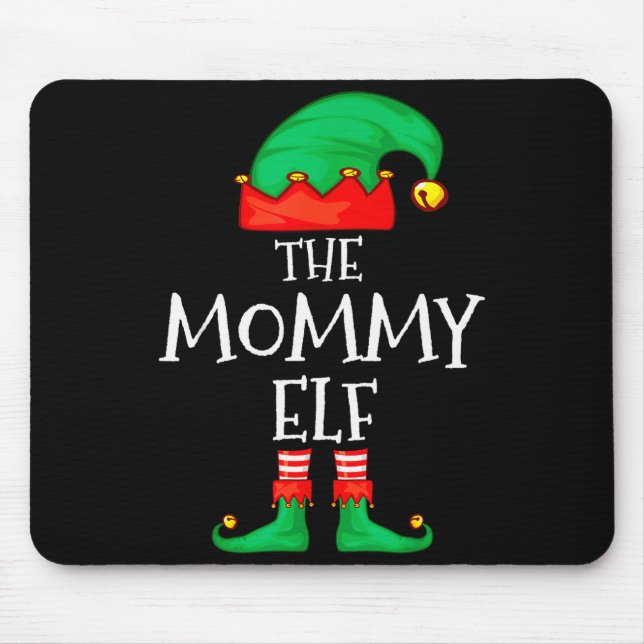 Alfombrilla De Ratón Elf Family Christmas Mommy Mom Mother Mama Elf Swe (Frente)