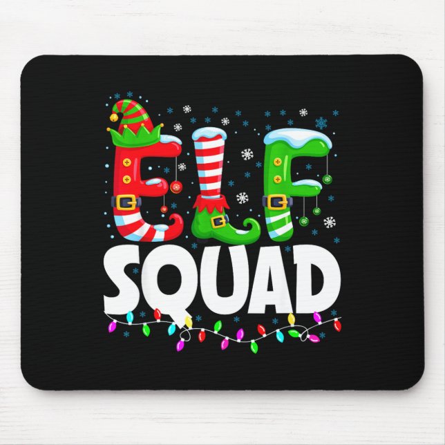 Alfombrilla De Ratón Elf Squad Christmas Family Matching Xmas Pajamas  (Frente)