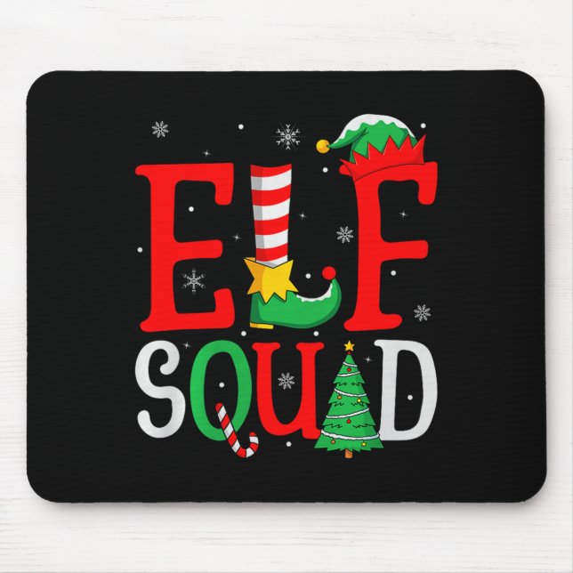 Alfombrilla De Ratón Elf Squad Christmas Matching Family Group Elf Xmas (Frente)