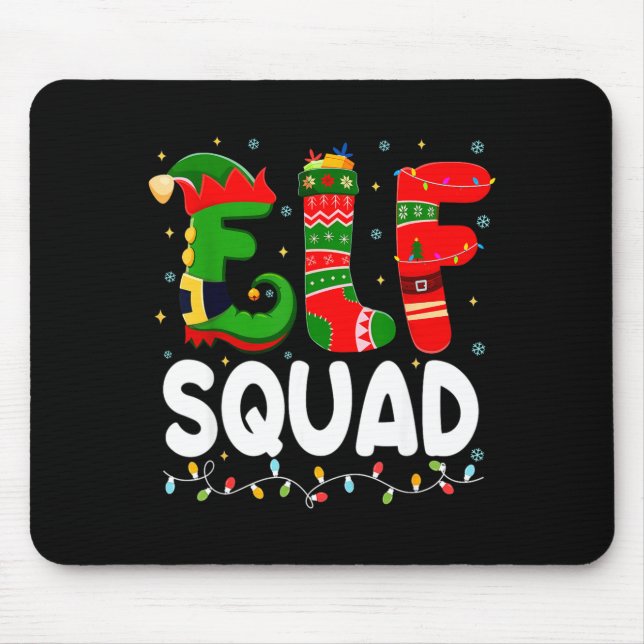 Alfombrilla De Ratón Elf Squad Family Christmas Matching Pajamas Xmas T (Frente)