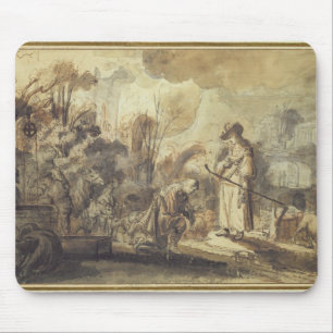 Alfombrilla De Ratón Eliezer y Rebecca en el pozo