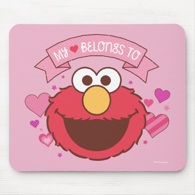 Alfombrilla De Ratón Elmo | Mi Corazón Pertenece A Elmo (Frente)