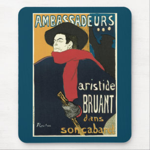 Alfombrilla De Ratón Embajadores, Aristide Bruant por Toulouse Lautrec