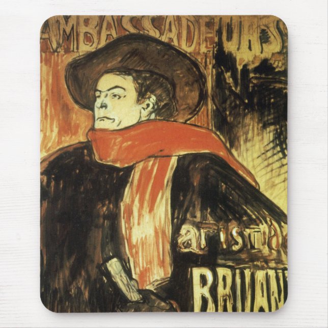 Alfombrilla De Ratón Embajadores, Aristide Bruant por Toulouse Lautrec (Frente)