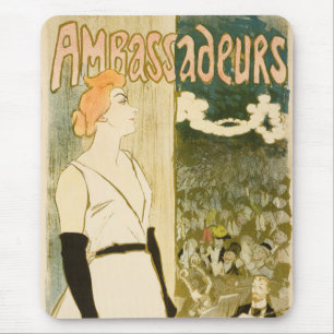Alfombrilla De Ratón Embajadores Yvette Guilbert por Theophile Steinlen