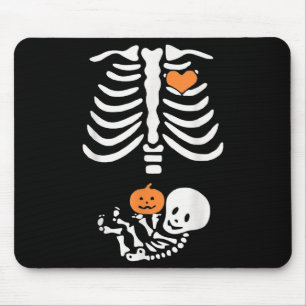 Alfombrilla De Ratón Embarazo De Halloween Esqueleto Corazón De Bebé Ma
