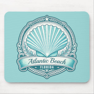 Alfombrilla De Ratón Emblema Costero de Atlantic Beach FL de Conchas