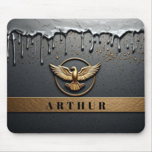 Alfombrilla De Ratón Emblema de Águila Dorada con Alas Extendidas