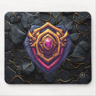 Alfombrilla De Ratón Emblema de Amatista Dorada