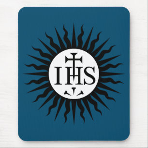 Alfombrilla De Ratón Emblema de la Compañía de Jesús Monograma