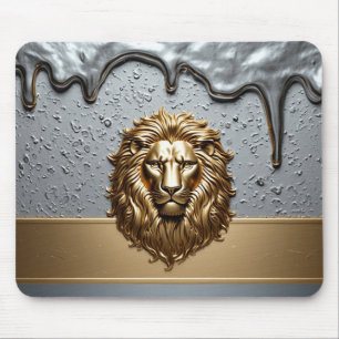 Alfombrilla De Ratón Emblema de León Dorado Símbolo de Lujo Real 🦁