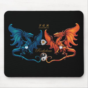 Alfombrilla De Ratón Emblema francés Mousepad del dragón