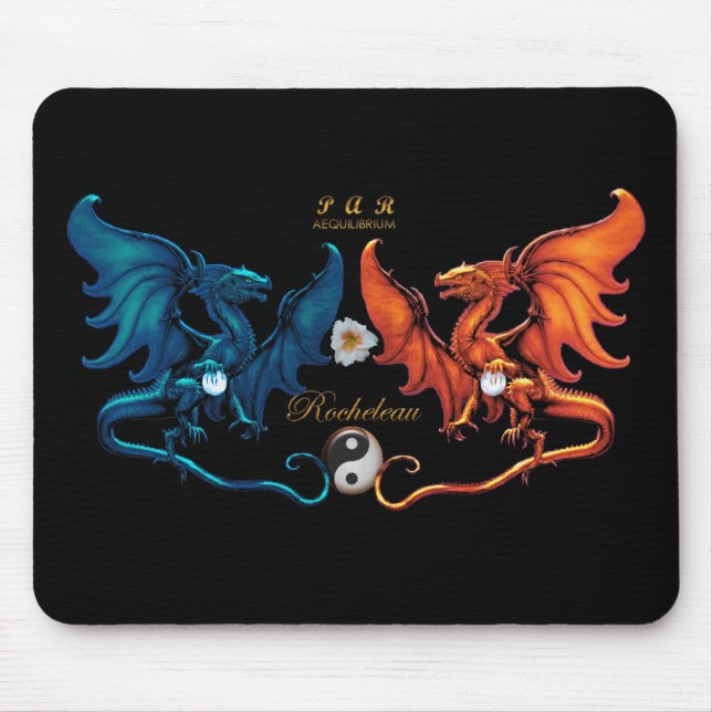 Alfombrilla De Ratón Emblema francés Mousepad del dragón (Frente)