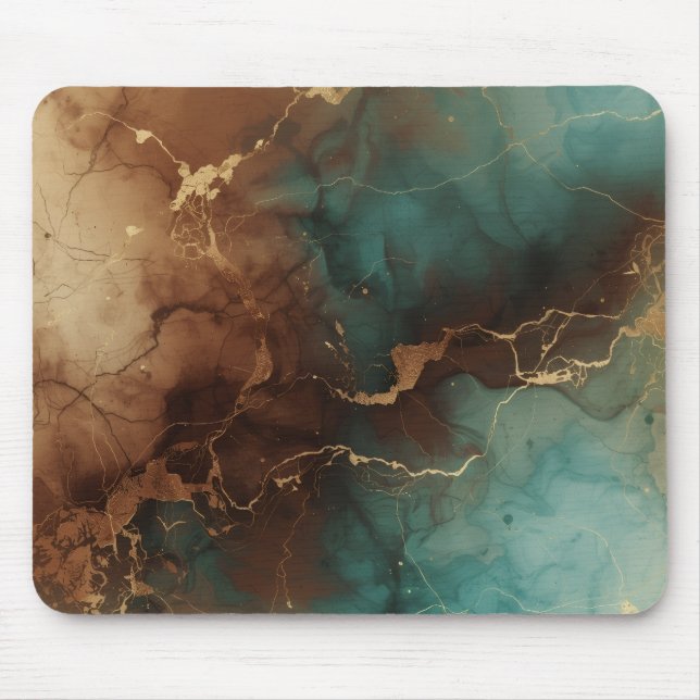 Alfombrilla De Ratón Emerald Copper Marble Luxe Mousepad (Frente)