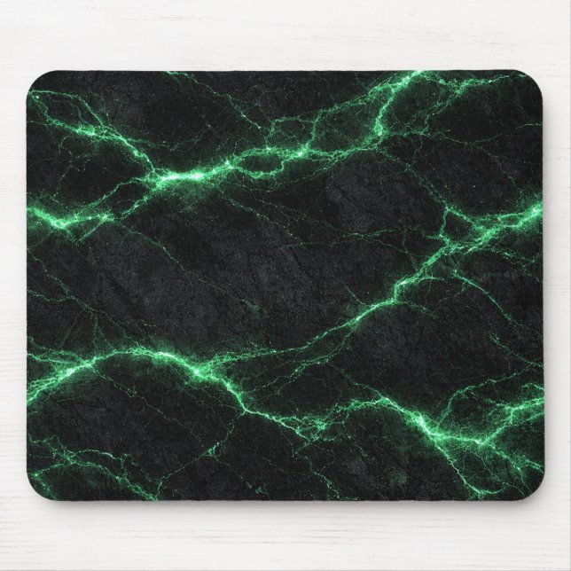 Alfombrilla De Ratón Emerald Green Lightning Marble Mouse Pad (Frente)