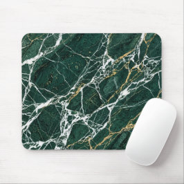 Alfombrilla De Ratón Emerald Green Marble Elegant Gold Veining Desk