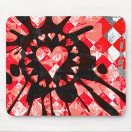Alfombrilla De Ratón Emo Love Heart Paint Splatter