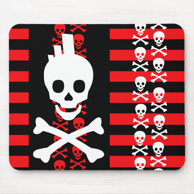 Alfombrilla De Ratón Emo Punk Skull (Frente)