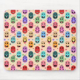 Alfombrilla De Ratón Emociones caras coloridas