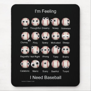 Alfombrilla De Ratón Emociones de béisbol Mousepad