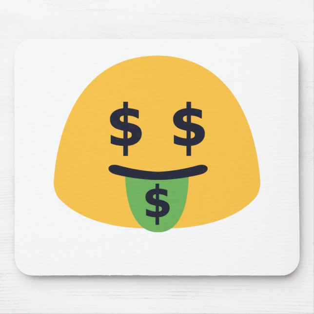 Alfombrilla De Ratón Emoji Boca de Dinero (Frente)