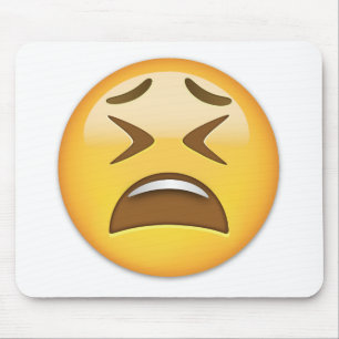 Alfombrilla De Ratón Emoji cansada de la cara