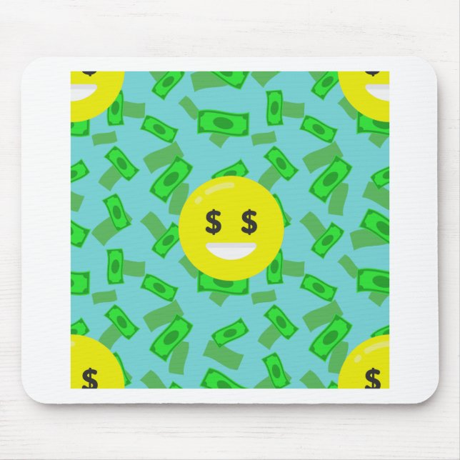 Alfombrilla De Ratón emoji con ojos de dinero (Frente)