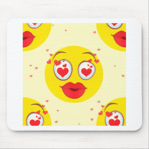 Alfombrilla De Ratón Emoji de beso de San Valentín