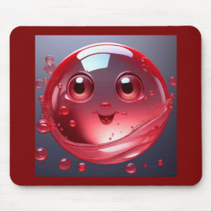 Alfombrilla De Ratón Emoji de burbujas de agua roja
