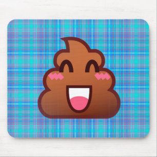 Alfombrilla De Ratón emoji de caca de plaid