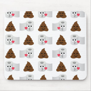Alfombrilla De Ratón emoji de caca y papel higiénico