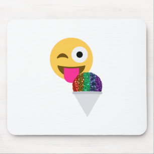 Alfombrilla De Ratón emoji de guiño purpurina