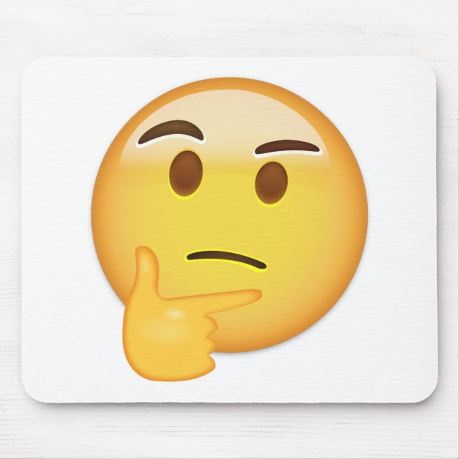 Alfombrilla De Ratón Emoji de pensamiento de la cara (Frente)