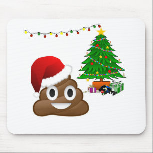 Alfombrilla De Ratón emoji de poo de navidades