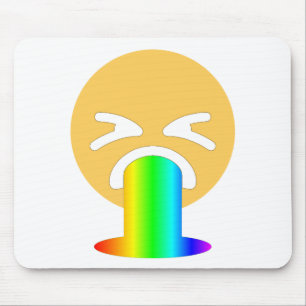 Alfombrilla De Ratón emoji de puke arco iris