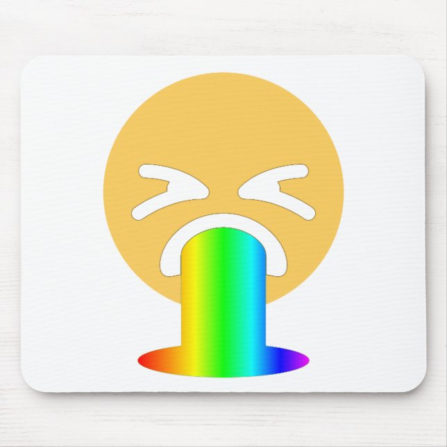 Alfombrilla De Ratón emoji de puke arco iris (Frente)