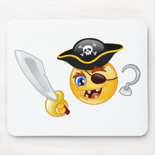 Alfombrilla De Ratón emoji pirata (Frente)