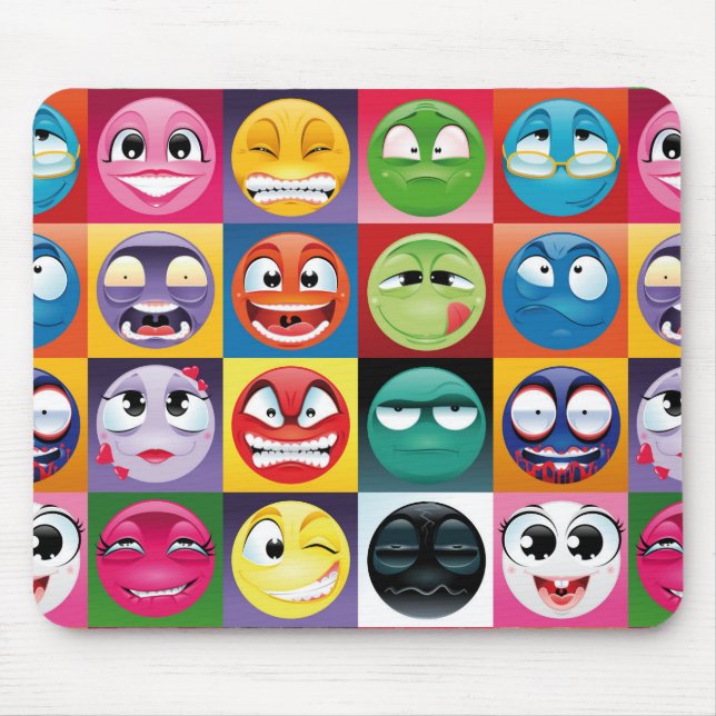 Alfombrilla De Ratón emojis de arte pop (Frente)