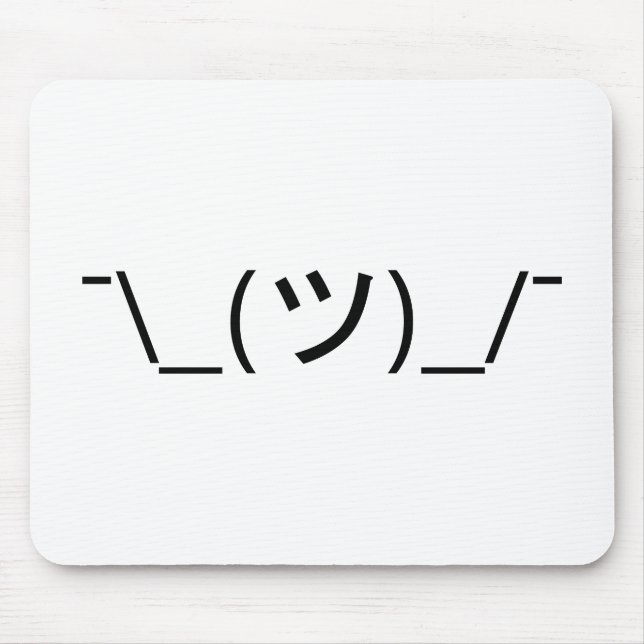 Alfombrilla De Ratón Emoticon de arbusto ¯\_(ツ)_/ Ø Kaomoji japonés (Frente)