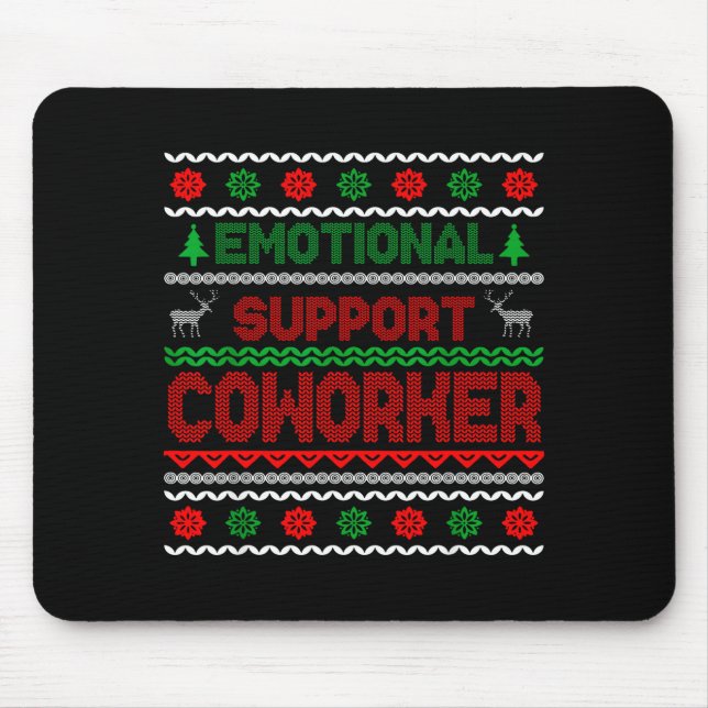 Alfombrilla De Ratón Emotional Suprt Coworker Funny Ugly Christmas Swea (Frente)