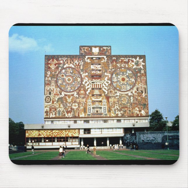 Alfombrilla De Ratón Emparede el mosaico en la fachada de la biblioteca (Frente)