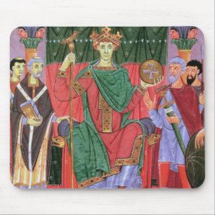 Alfombrilla De Ratón Emperador romano santo Otto de ms Cim.4453 f.42r