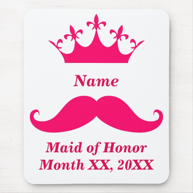 Alfombrilla De Ratón Empleada de honor bigote rosa Mousepad (Frente)