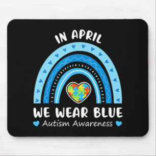 Alfombrilla De Ratón En Abril Usamos El Autismo Arcoiris Azul Concienci