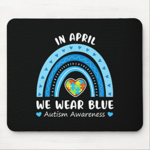 Alfombrilla De Ratón En Abril Usamos El Autismo Arcoiris Azul Concienci