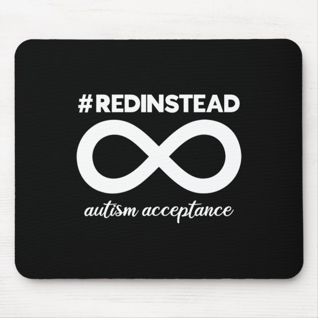 Alfombrilla De Ratón En Cambio, Usa Rojo - Aceptación Del Autismo - Aut (Frente)