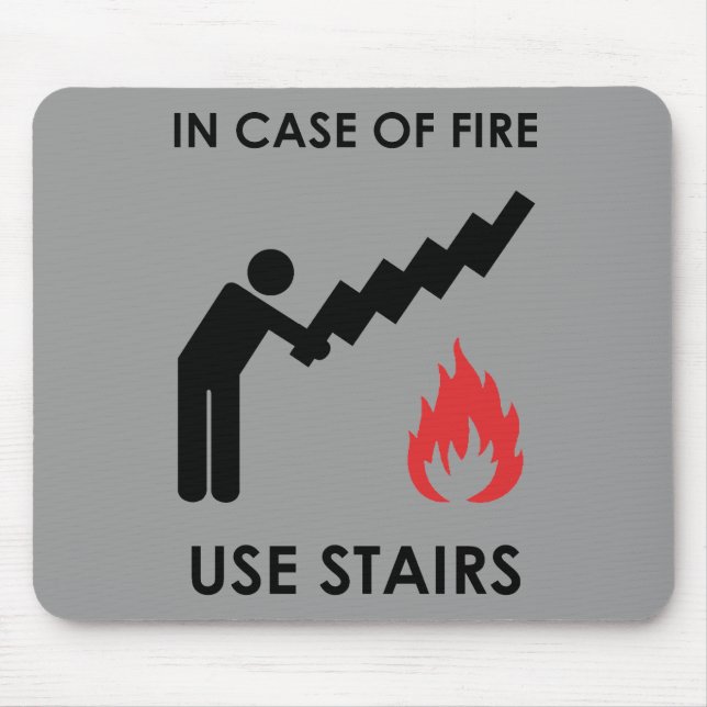 Alfombrilla De Ratón En Funda de escaleras de uso de fuego (Frente)